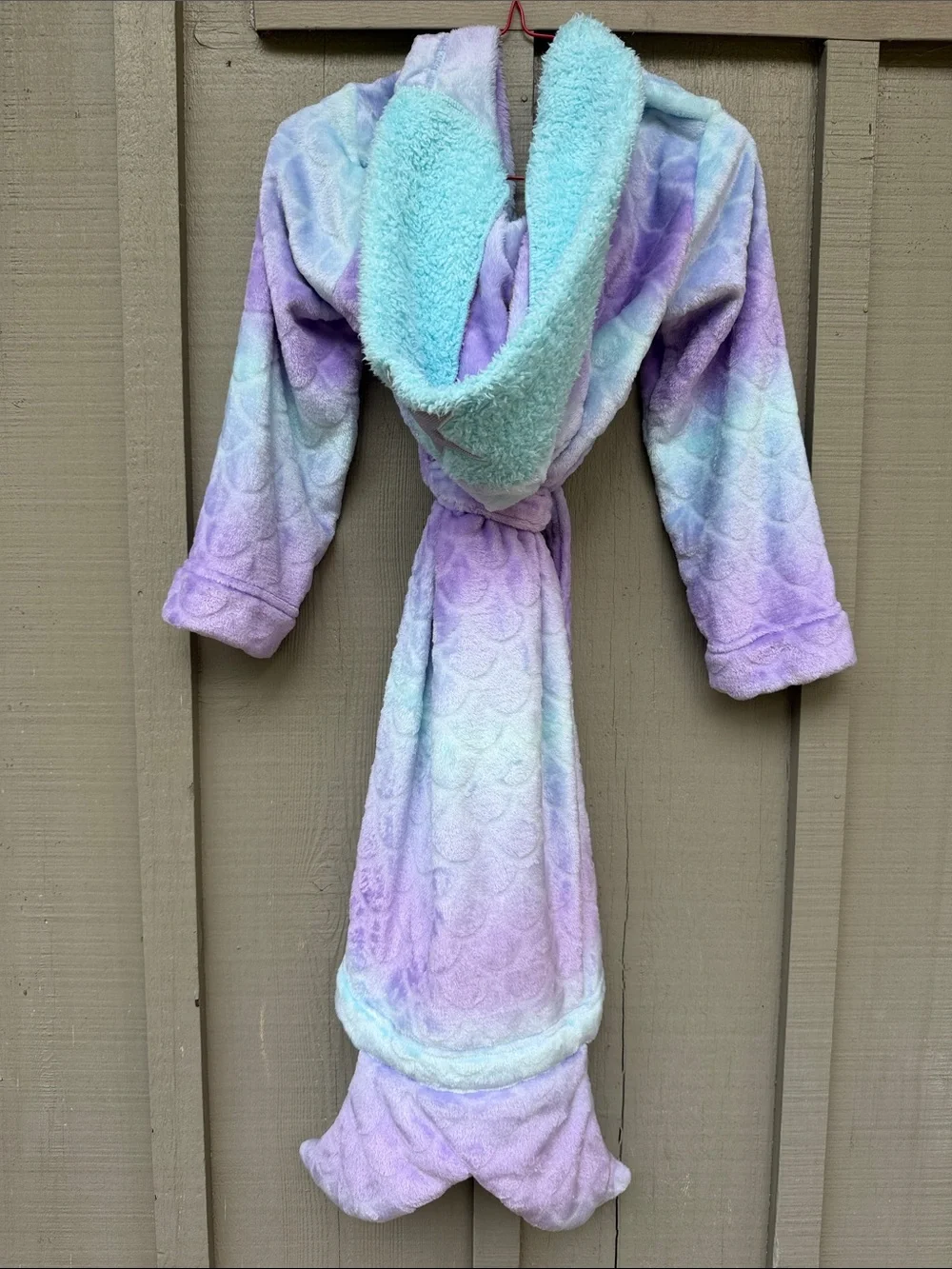 Plush Mermaid Robe in Lavender & Light Blue